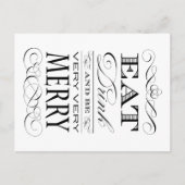 Eet Drink en ben zeer smerig elegant design Feestdagenkaart (Voorkant)