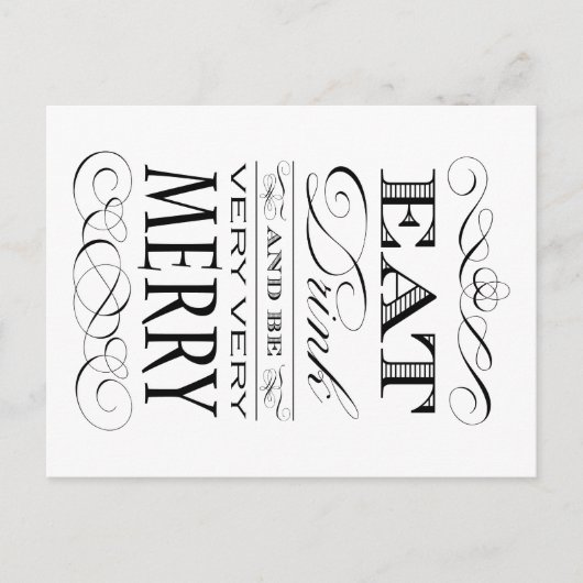 Eet Drink en ben zeer smerig elegant design Feestdagenkaart (Voorkant)