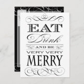 Eet Drink en ben zeer smerig elegant design Feestdagenkaart (Voorkant / Achterkant)