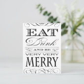 Eet Drink en ben zeer smerig elegant design Feestdagenkaart (Staand voorkant)