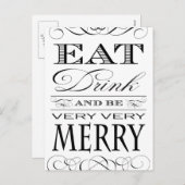 Eet Drink en ben zeer smerig elegant design Feestdagenkaart (Voorkant / Achterkant)