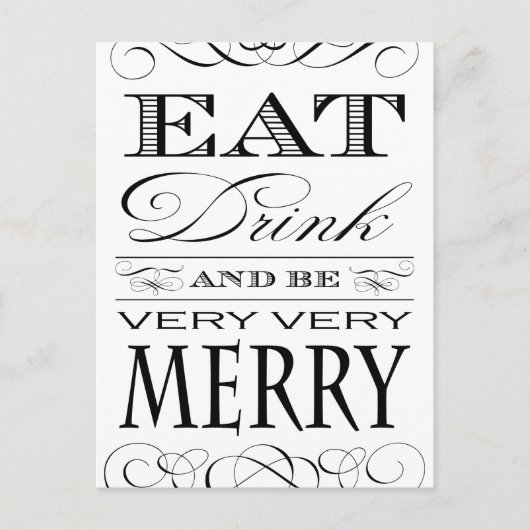 Eet Drink en ben zeer smerig elegant design Feestdagenkaart (Voorkant)