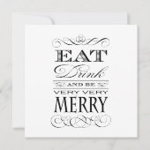 Eet Drink en ben zeer smerig elegant design Kaart (Achterkant)