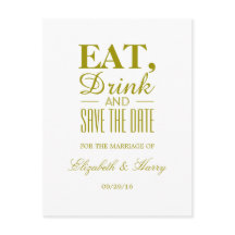 Eet, Drink en bespaar de datum waarop Gold Wedding