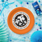 Eet, drink en bespaar gelukkige geesten papieren bordje (Feest)