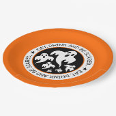 Eet, drink en bespaar gelukkige geesten papieren bordje (Gekanteld)