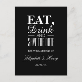 Eet, Drink en bewaar de bruiloft van de Datum Aankondigingskaart
