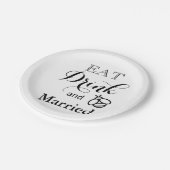 Eet-Drink en bijenhuwelijk Papieren Bordje (Gekanteld)