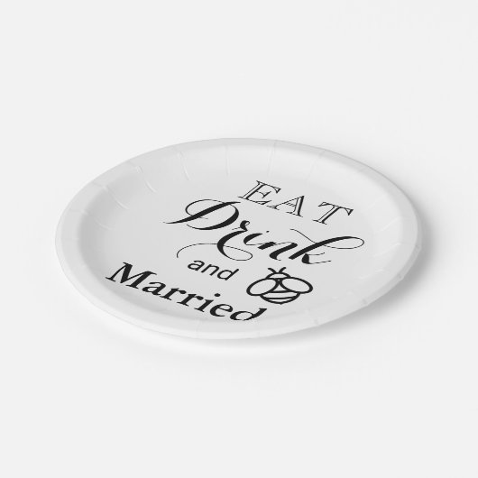 Eet-Drink en bijenhuwelijk Papieren Bordje (Gekanteld)