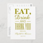 Eet, Drink en dank je Gold Briefkaart (Voorkant / Achterkant)