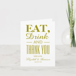 Eet, Drink en Dank U Goud Bedankkaart