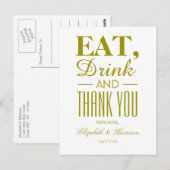 Eet, Drink en Dank U Goud Briefkaart (Voorkant / Achterkant)