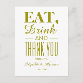 Eet, Drink en Dank U Goud Briefkaart
