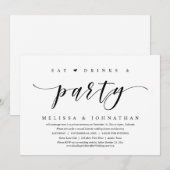 Eet, drink en feest, trouwen met slechts een paar  kaart (Voorkant / Achterkant)