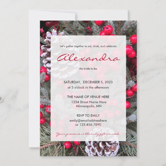 Eet-, Drink- en feestbride om de winter te worden  Kaart (Voorkant)