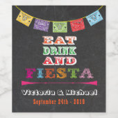 Eet Drink en Fiesta Mexicaans banner wijnlabel Wijn Etiket (Enkel label)