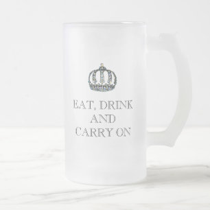 "EET, DRINK en GA DOOR"  Biermok Matglas Bierpul