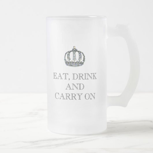 "EET, DRINK en GA DOOR"  Biermok Matglas Bierpul (Rechts)
