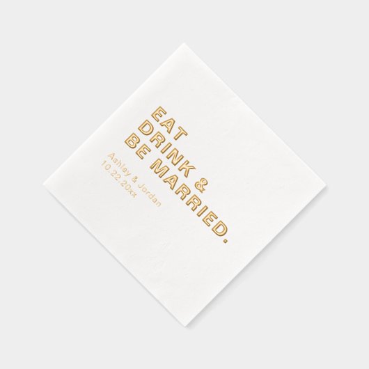 "Eet drink en ga trouwen" bruiloft Folie Servetten (Rechts)