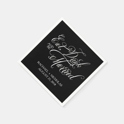 Eet Drink en ga trouwen | Bruiloft Servet (Hoek)