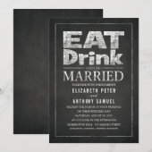 Eet Drink en ga trouwen Kaart (Voorkant / Achterkant)
