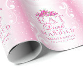 Eet Drink en ga trouwen | Roze bruiloft Cadeaupapier (Rol Hoek)