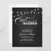 Eet drink en ga trouwen SAVE THE DATE briefkaarten (Voorkant / Achterkant)