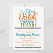 Eet drink en geef bedankt kaart (Voorkant)