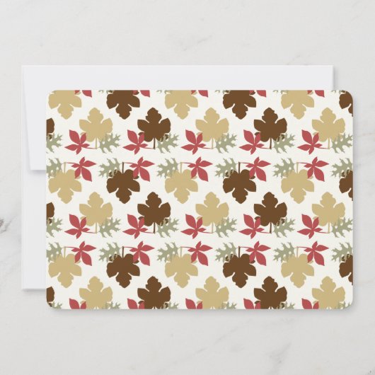 Eet Drink en geef Bedankt laat Thanksgiving eten Kaart (Achterkant)