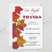 Eet, drink en geef dank Herfstbladeren Feest Kaart (Voorkant)