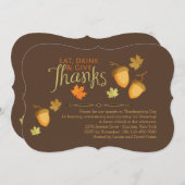 Eet, Drink en geef de Uitnodiging van de Thanksgiv (Voorkant / Achterkant)