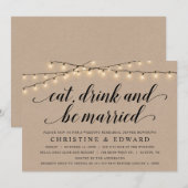 Eet, Drink en gehuwd, bruiloft, Kraft Kaart (Voorkant / Achterkant)