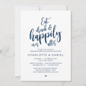 Eet, Drink en Gelukkig Ever Na, Huwelijksdiner Kaart (Voorkant)