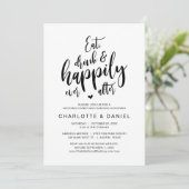 Eet, Drink en Gelukkig Ever Na, Huwelijksdiner Kaart (Staand voorkant)
