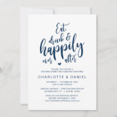 Eet, Drink en Gelukkig Ever Na, Huwelijksdiner Kaart (Voorkant)