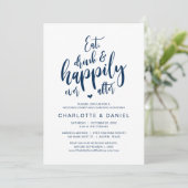 Eet, Drink en Gelukkig Ever Na, Huwelijksdiner Kaart (Staand voorkant)
