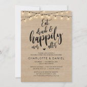 Eet, Drink en Gelukkig Ever Na, Huwelijksdiner Kaart (Voorkant)