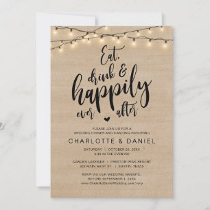 Eet, Drink en Gelukkig Ever Na, Huwelijksdiner Kaart