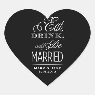 Eet, Drink en Getrouwd Hart Sticker