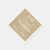 Eet Drink en getrouwd kraftpapier | Bruiloft Servetten (Hoek)