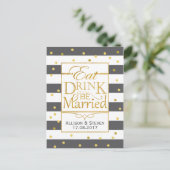 Eet, Drink en getrouwd ontwerp Uitnodiging Briefkaart (Staand voorkant)