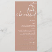Eet, Drink, En Getrouwd Script Bruiloftsmenu Menu (Voorkant)