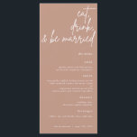 Eet, Drink, En Getrouwd Script Bruiloftsmenu Menu<br><div class="desc">Dit bruiloftsmenu heeft een prachtig schrift dat de woorden "eet,  drink,  en getrouwd" weergeeft,  een elegante manier om je bruiloftsmenu aan je gasten te presenteren.</div>