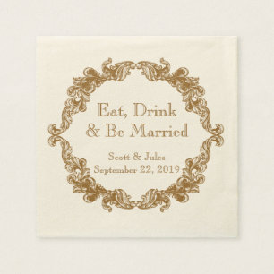 Eet, Drink en Getrouwd Vintage Trouwservetten Servet