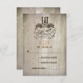 Eet drink en getrouwd zijn bruiloft RSVP kaarten (Voorkant / Achterkant)