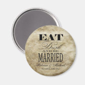 Eet Drink en getrouwd zijn - Save the Date Magneet (Voorkant / Achterkant)