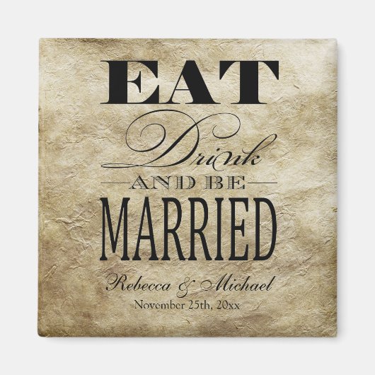 Eet Drink en getrouwd zijn - Save the Date Magneet (Voorkant)