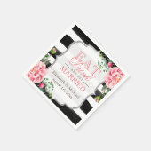Eet Drink en haal gehuwde roze Floral Stripes Servetten (Hoek)