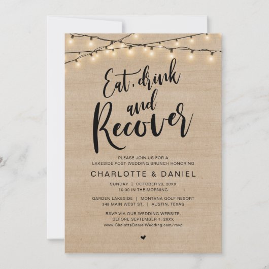 Eet, Drink en herstel, de ochtend na de brunch Kaart (Voorkant)