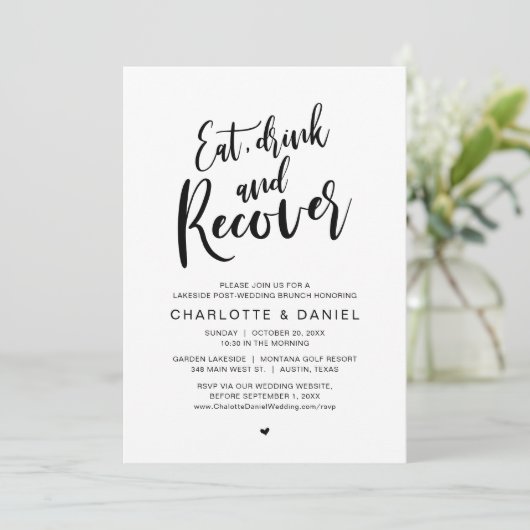 Eet, Drink en herstel, de ochtend na de brunch Kaart (Staand voorkant)